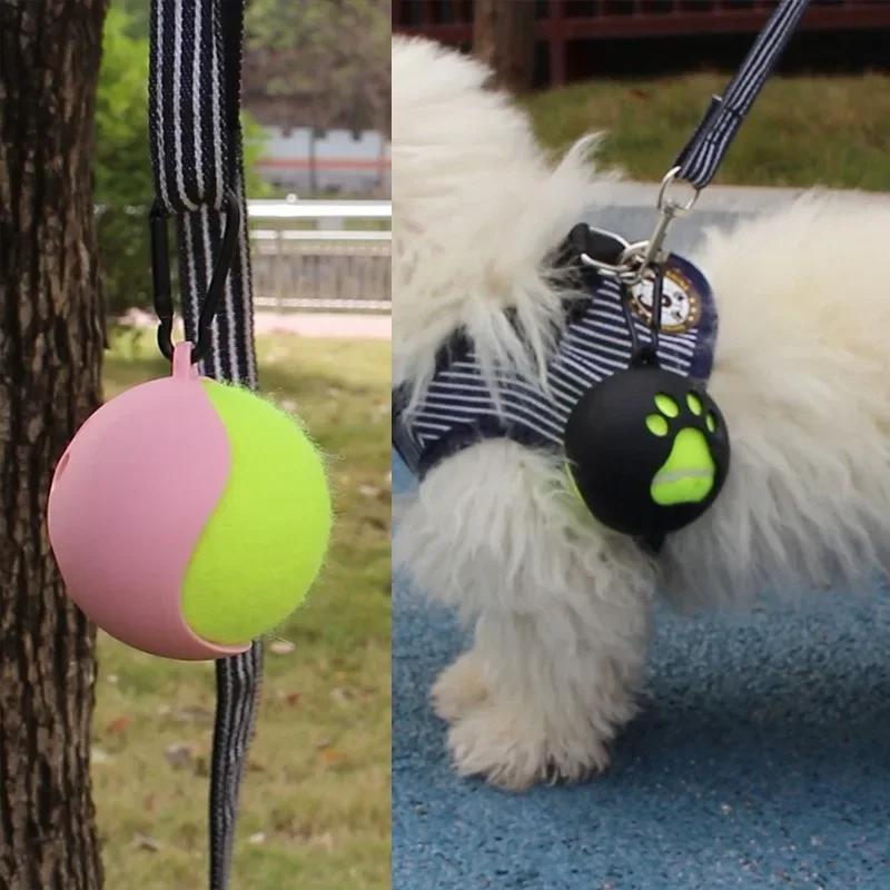 Tennis Ball Bag Lightweight Tennis Ball Holder with Hands-free Dog Leash Attachment Easy Installation Pet Supplies for Active