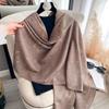 Double-Sided Imitation Cashmere Thickened Warm Camellia Scarf Air-Conditioned Room Travel Neck Shawl