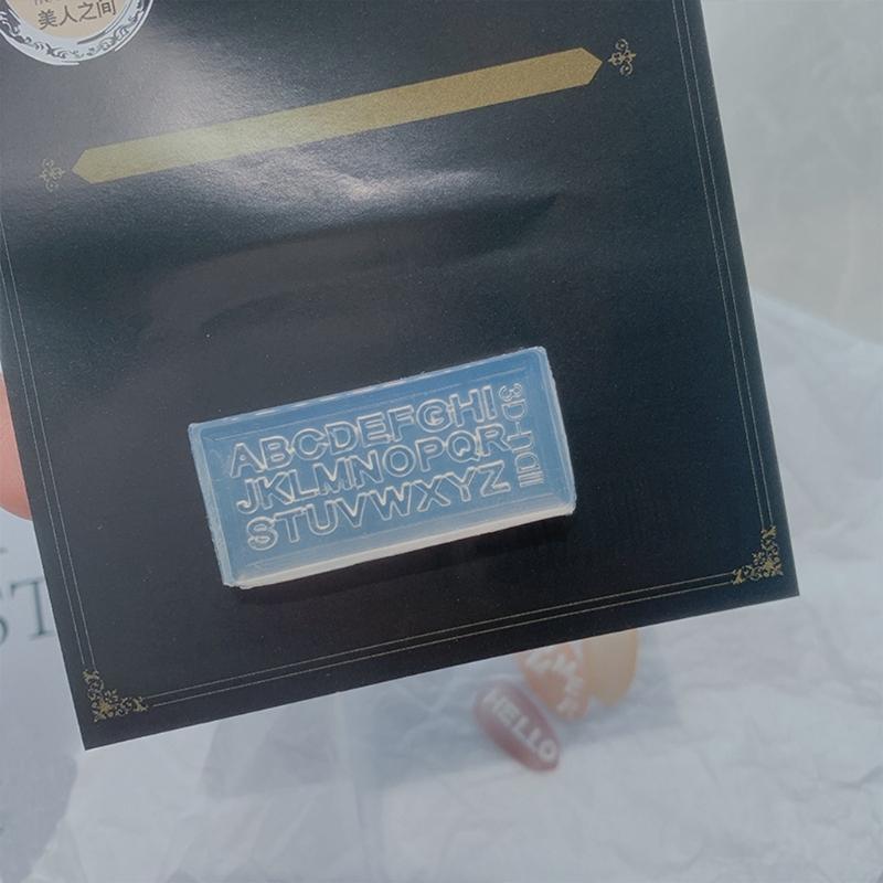 5Pcs Easy to Remove Silicone Mold English Letters Nail Art Template Soft Craft DIY Molds Girl Loved Craft DIY Molds