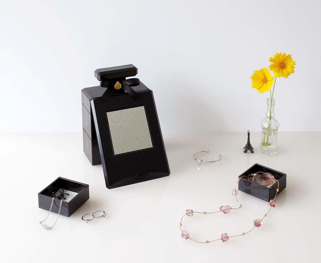 Yawata Kasei Sceltevie Perfume Jewelry Box Coffret, Black, Approx. 13 X 7.1 X 21.9 Cm