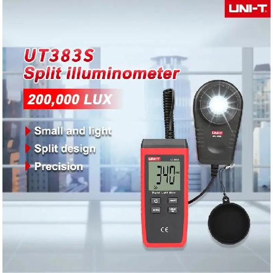 UNI-T UT383S Light Meter Luxmeter Digital 200,000 LUX Luminance Lux Fc Test Max Min Illuminometers Professional Photometer