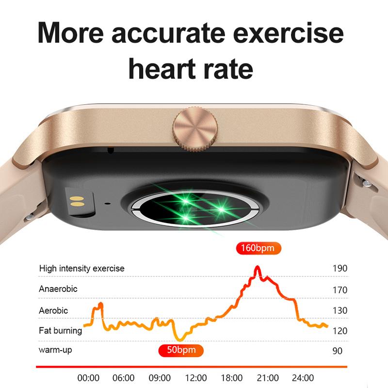 1,96 Zoll Bluetooth Anruf Smartwatch Herren Sport Schlaf Herzfrequenzmonitor Smartwatches Damen 100+ Sportmodelle Musik abspielen Gesundheit