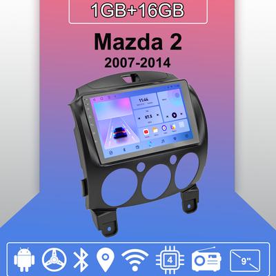 Car Radio Android Auto Carplay For Mazda 2 2007-2014 Multimedia Player Head Unit Stereo GPS Navigation BT WIFI 1+16GB