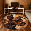 1PC steampunk dog Office Round Area Rug, Under Office Chairs Bedroom Living Room Home Decor, Carpet for Office -1110019