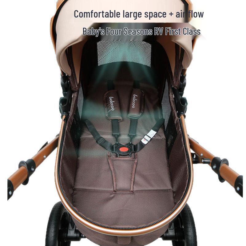 Belecoo Faltbarer Zwei-Wege-Kinderwagen mit Stoßdämpfung