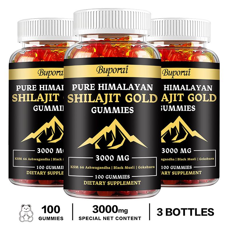 Pure Himalayan Shiraji Gummies, Rich In Fulvic Acid and Other Trace Elements, 3000 Mg Per Serving, Organic, Suitable for Both Men and Women.