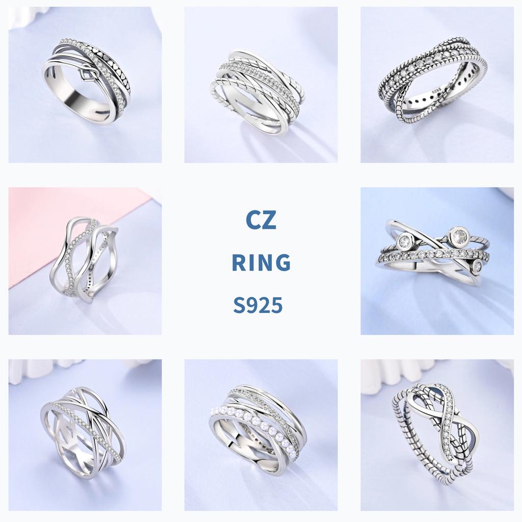 Shine Zircon Ring Copper Metal Authentic Original Stone Multi Layer Simple Infinitely Wide Rings Designed For Women FineJewelry Wedding Party Perfect