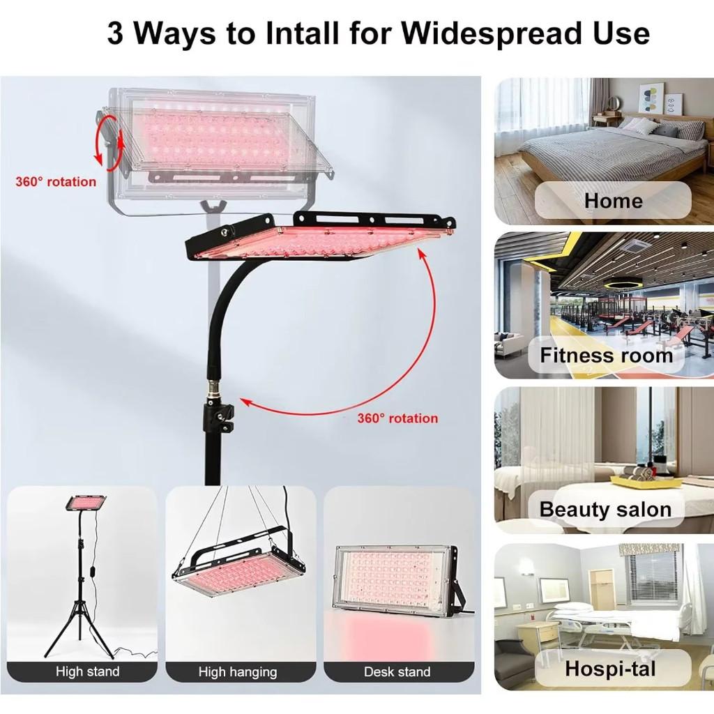100W 660nm Redlight & 850nm Infrared Light Device Body Pain Relief Therapy Equipment Red Light Therapy Lamp Adjustable Stand