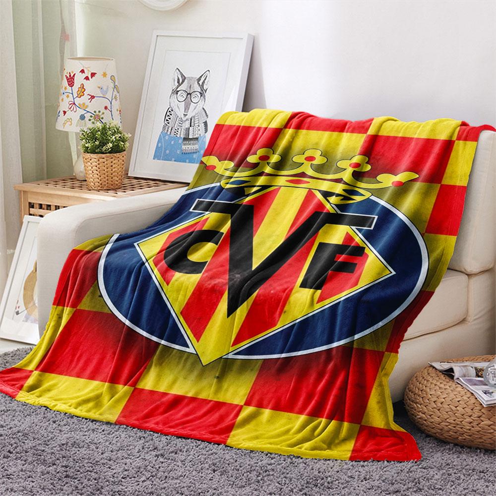 Villarreal CF logo FlAannel Blanket, High quality Comfortable for All Seasons, Home Decor, Warmth and Comfort
