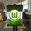 1PC VfL Wolfsburg Print Flannel Blanket, High quality All Seasons, Home Decor, Warmth and Comfort, Perfect for Christmas Gifts