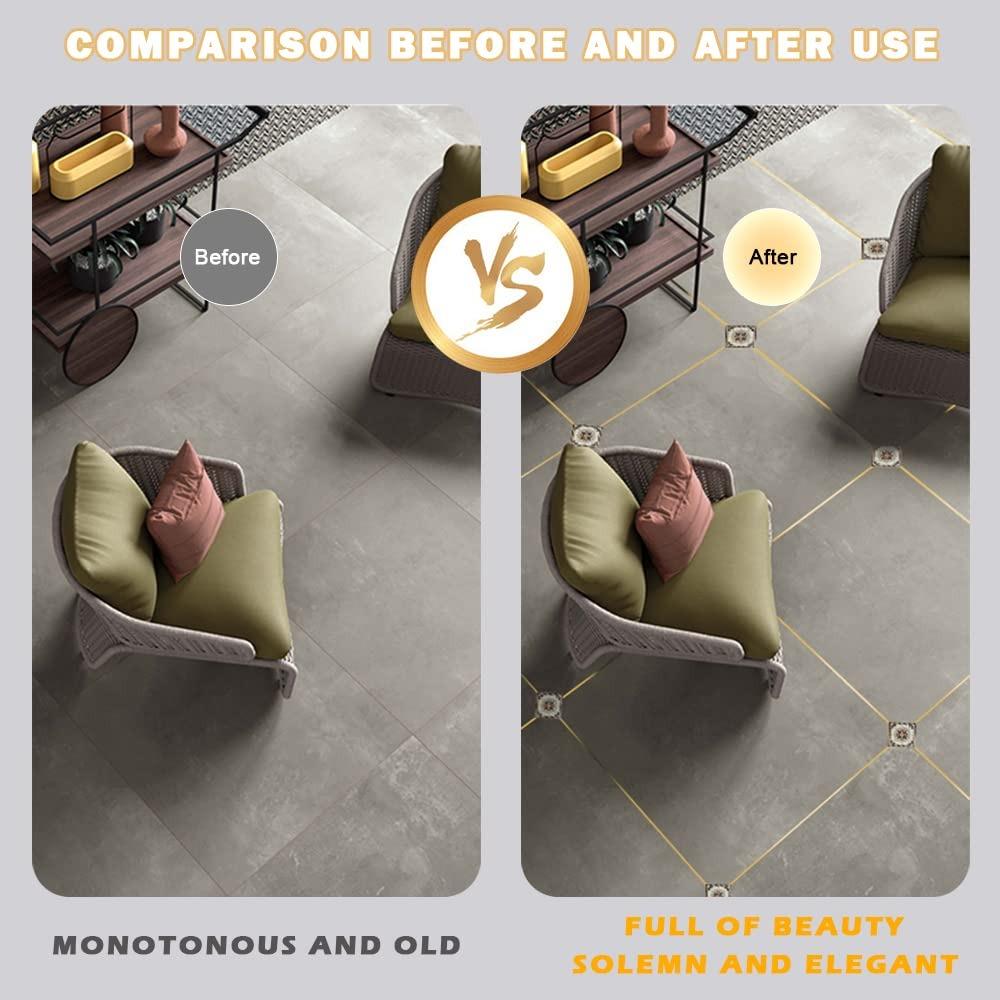1Roll 0.5/1/2cm Self-Adhesive Tile Stickers Tape Floor Waterproof Wall Gap Sealing Strip Gold Silver Beauty Seam Sticker Decorat
