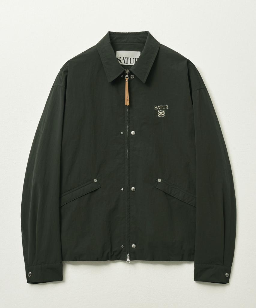 Satur Theo Nylon Coach Jacket Deep Green