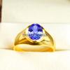 Tanzanite Oval Cut With 925 Sterling Silver Gold Plated Ring For Men's #B670 JL375688156519