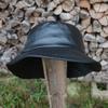 Neue Herbst- und Winter-PU-Leder-Beckenmütze, vergrößert und vertieft, Größe XXL, plus Fischerhut, schwarz, für Männer mit großem Kopfumfang