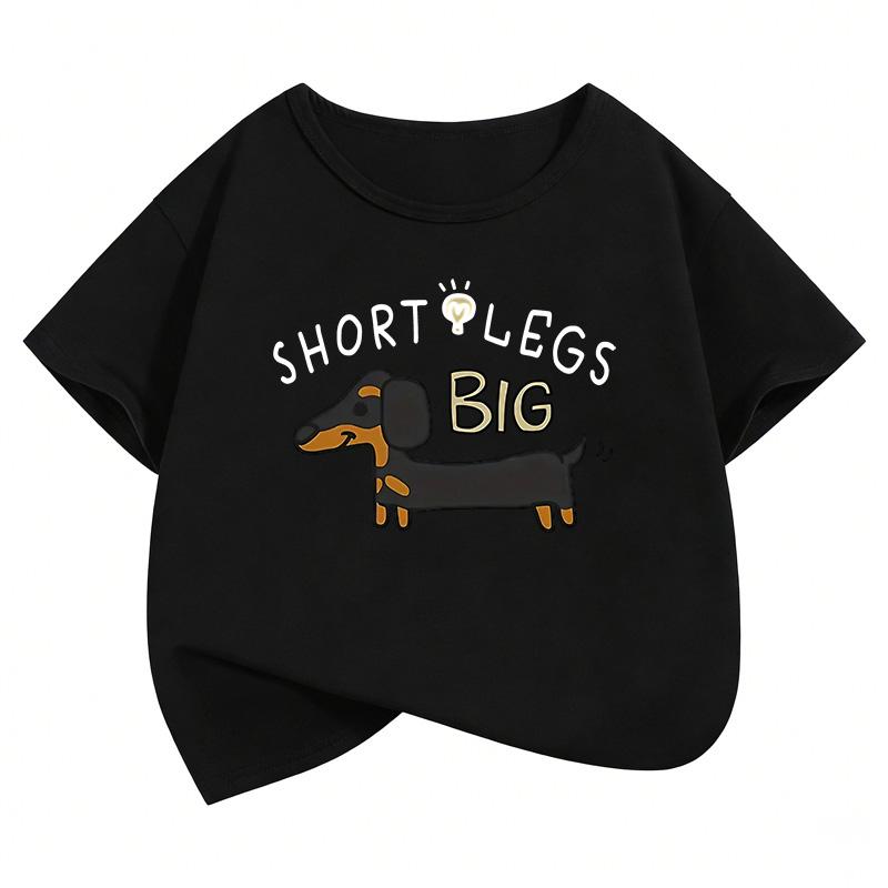 Fashion Dachshund Dog Design TShirt Printed T Shirt Boys Girls Summer Clothes Short Sleeve Tops TShirts Cute Clothing Kids