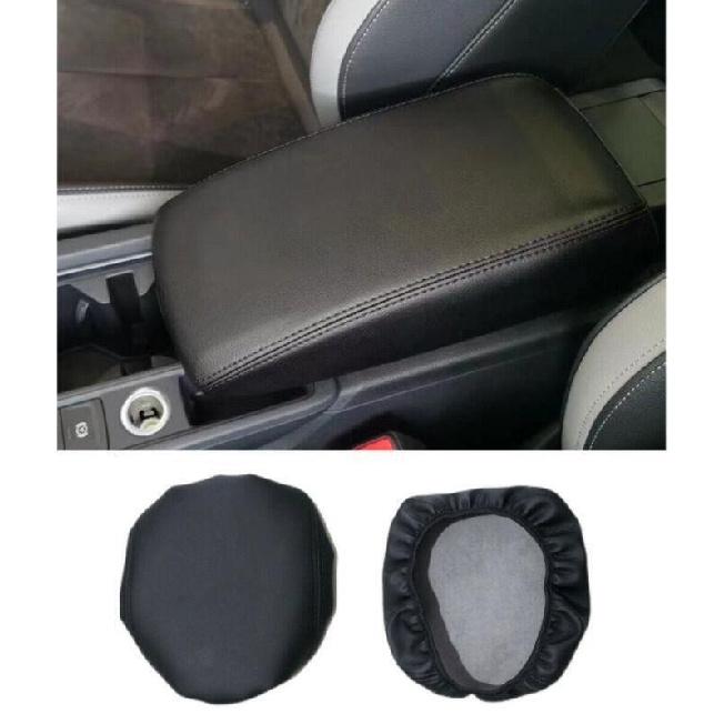 Black Leather Console Armrest Box Panel Cover Trim For Cadillac XT6 2020-2024