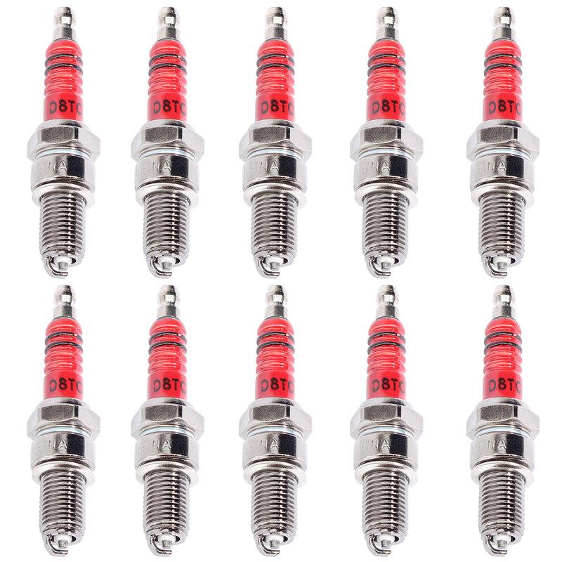 

10Pcs Spark Plug D8TC D8EA DR8EA 125cc 150cc 200cc 250cc CG125 CF250 CH250 ATV GY6 Quad Scooters Pit Dirt Bikes F650 94703-00333