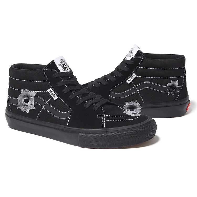 Vans Supreme x Nate Lowman x Skate Grosso Mid Black Unisex Sneakers VN0A5KS1BLK