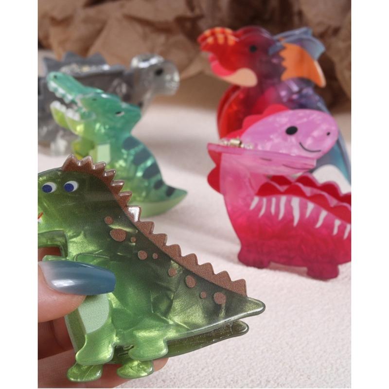 Dinosaurs Acrylic Hair Claw Clips Barrette Nonslip Strong Hold Hair Accessories