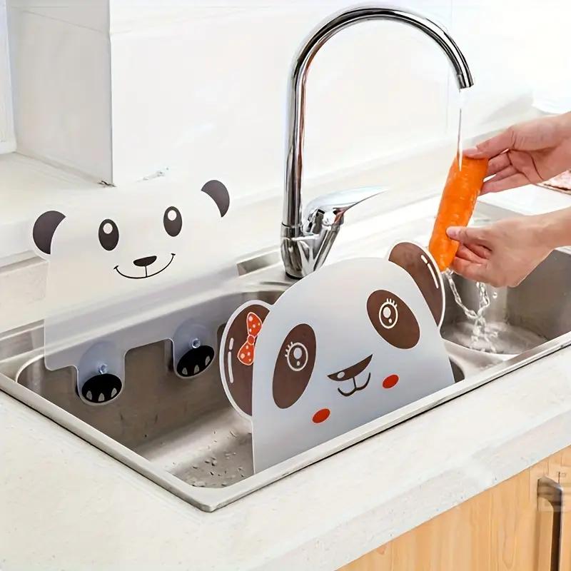 1 szt. Kreatywny domowy zlew kuchenny Zlew przegroda na wodę Basen do mycia Kreskówkowy panda Przyssawka Przeciwrozpryskowa przegroda na wodę