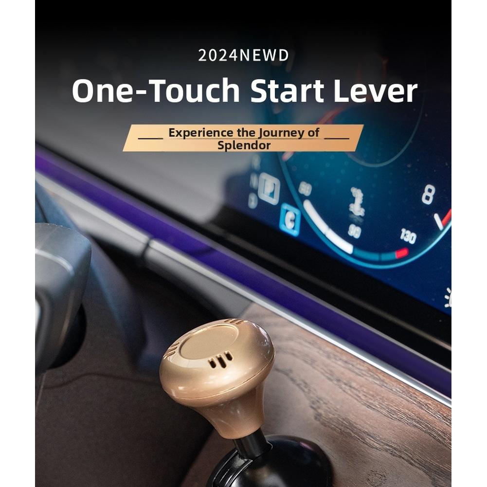 Auto-Innendekoration Push-Start-Knopf Chrom-Dekoration Einfaches Push-to-Start Werkzeuglose Montage Austauschbare Duftpads