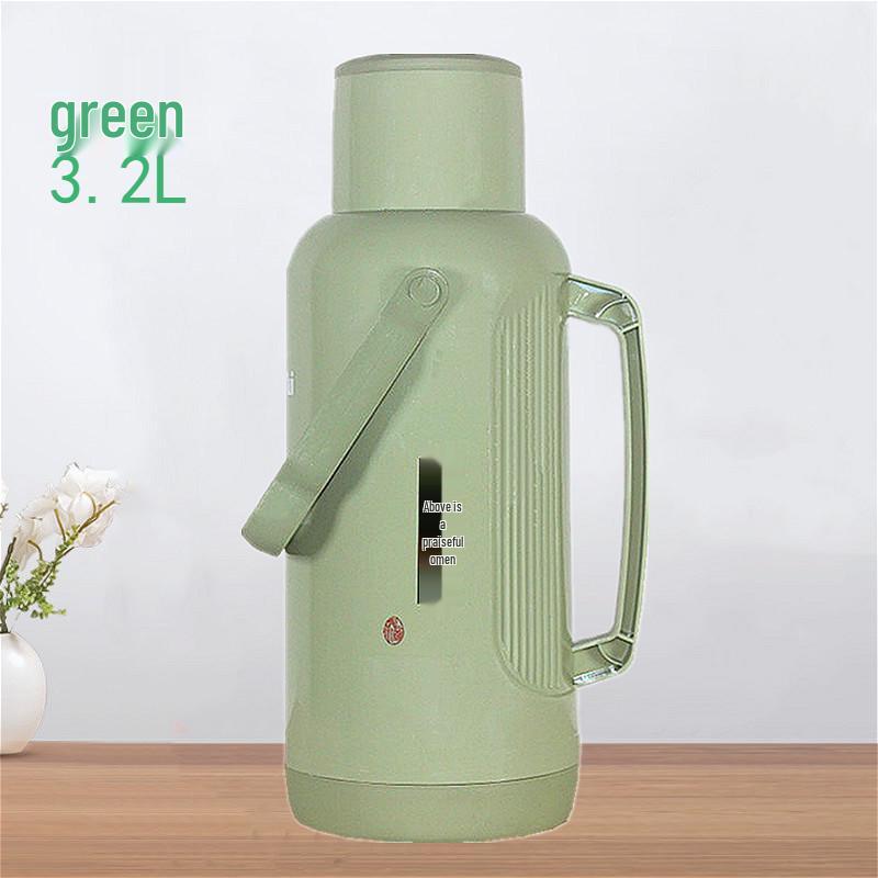 Large Leather-Covered Thermos Flask for Home or Dorm Use - Keeps Tea Warm, Plastic Exterior, Ideal for Students
