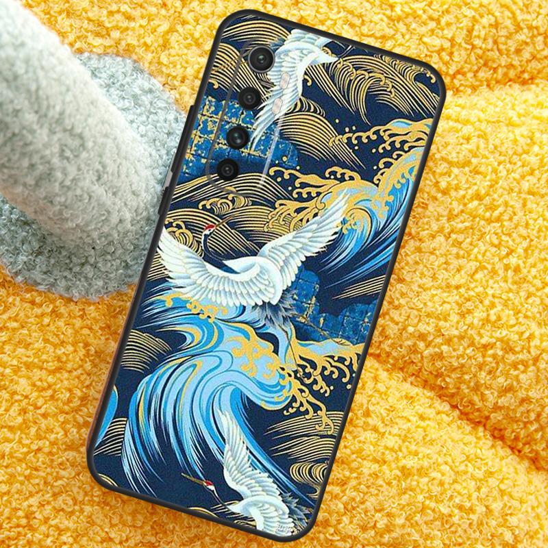 Japanese Cranes Art Case For Xiaomi 15 14 Ultra 13T 14T 15T 17 Pro Max Cover For POCO X7 F8 Pro X3 X5 X6 F5 F6 F7