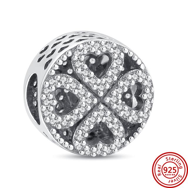 Νέα 925 Silver Heart ψηλοτάκουνα Animal Pavé Beads Fit Charm βραχιόλι Γυναικεία μόδα κοσμήματα