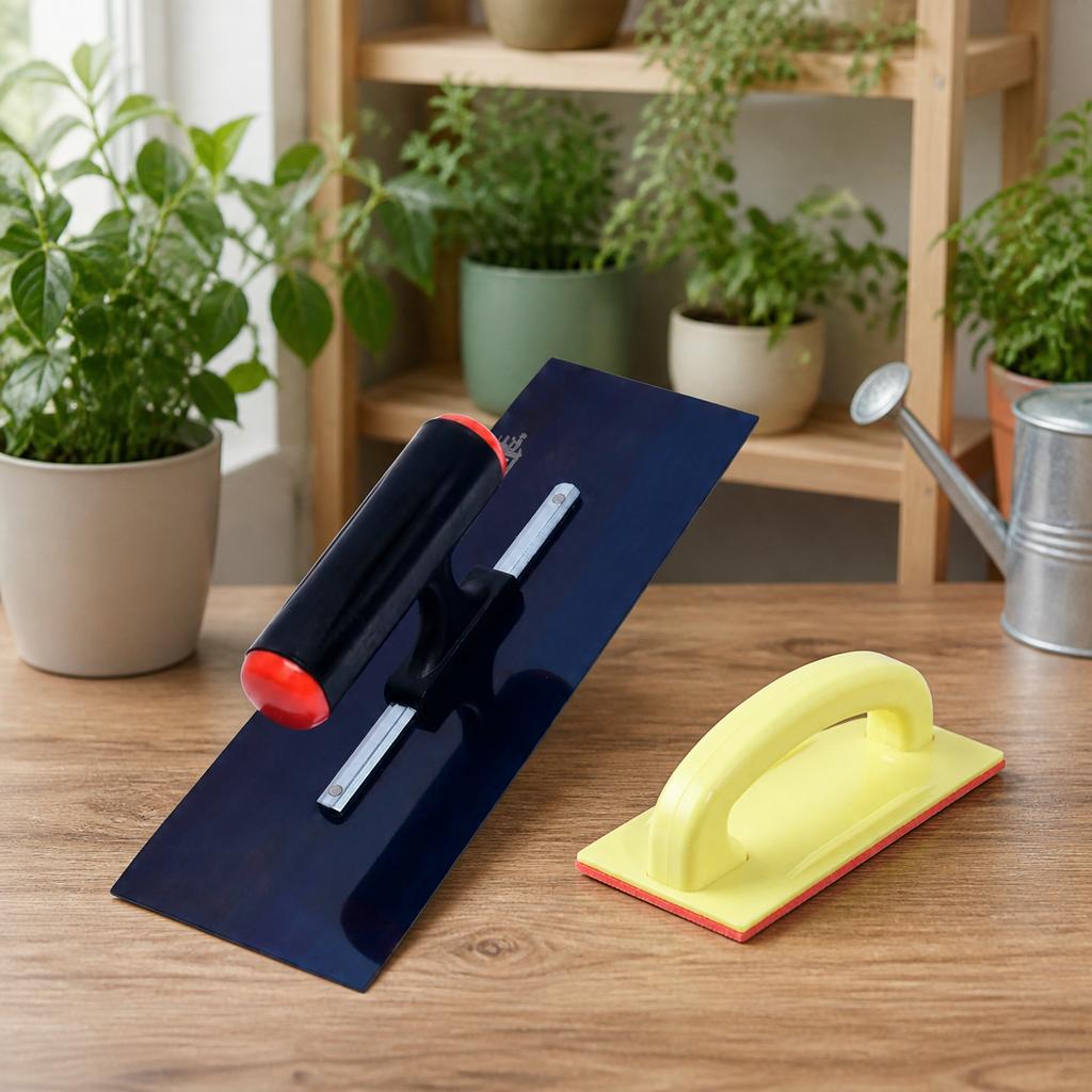 Putty Trowel Drywall Plastering Finishing Tools Corner Sanding Self Hand Holder Built Handle Sander