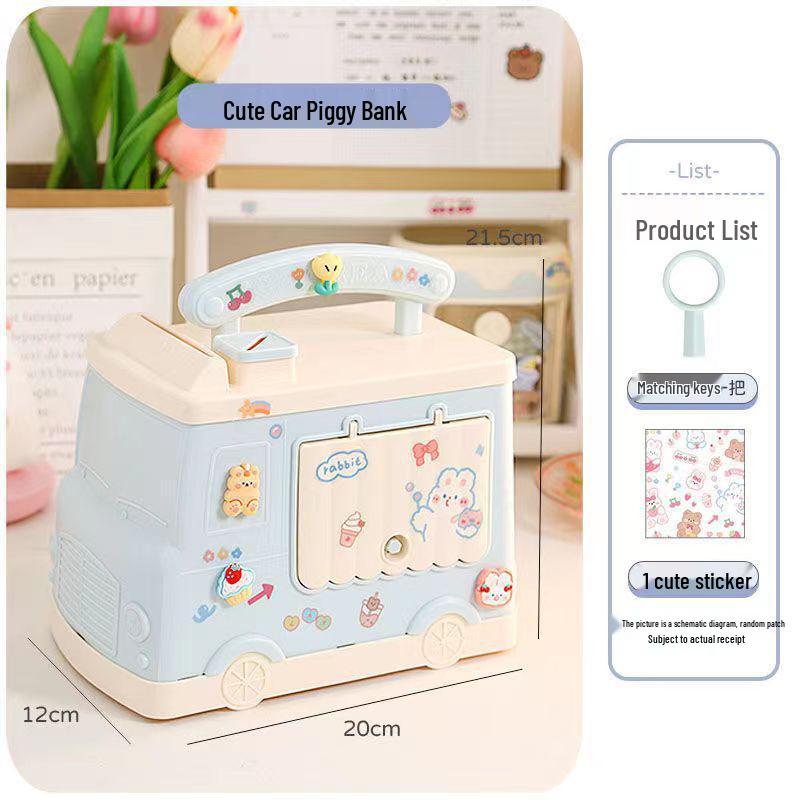Cartoon Car Piggy Bank for Kids - Creative Gift & Souvenir with Large Capacity