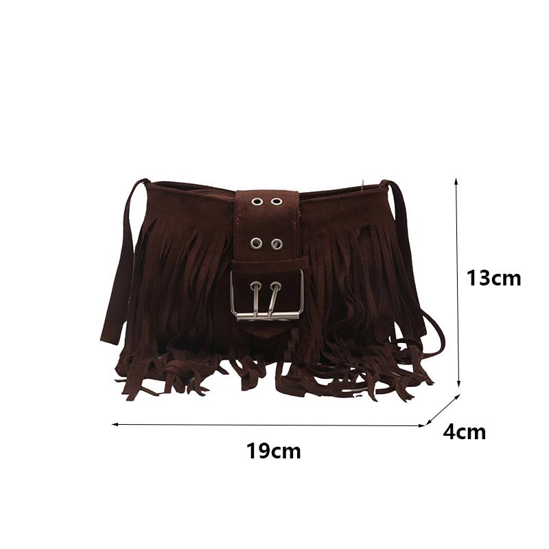 Modna Torba na Ramię z Frędzlami Niszowa Wszechstronna Retro Torba Crossbody Mała Kwadratowa Torba Prezent Urodzinowy Torba na Ramię Wysokiej Jakości Torba KTB