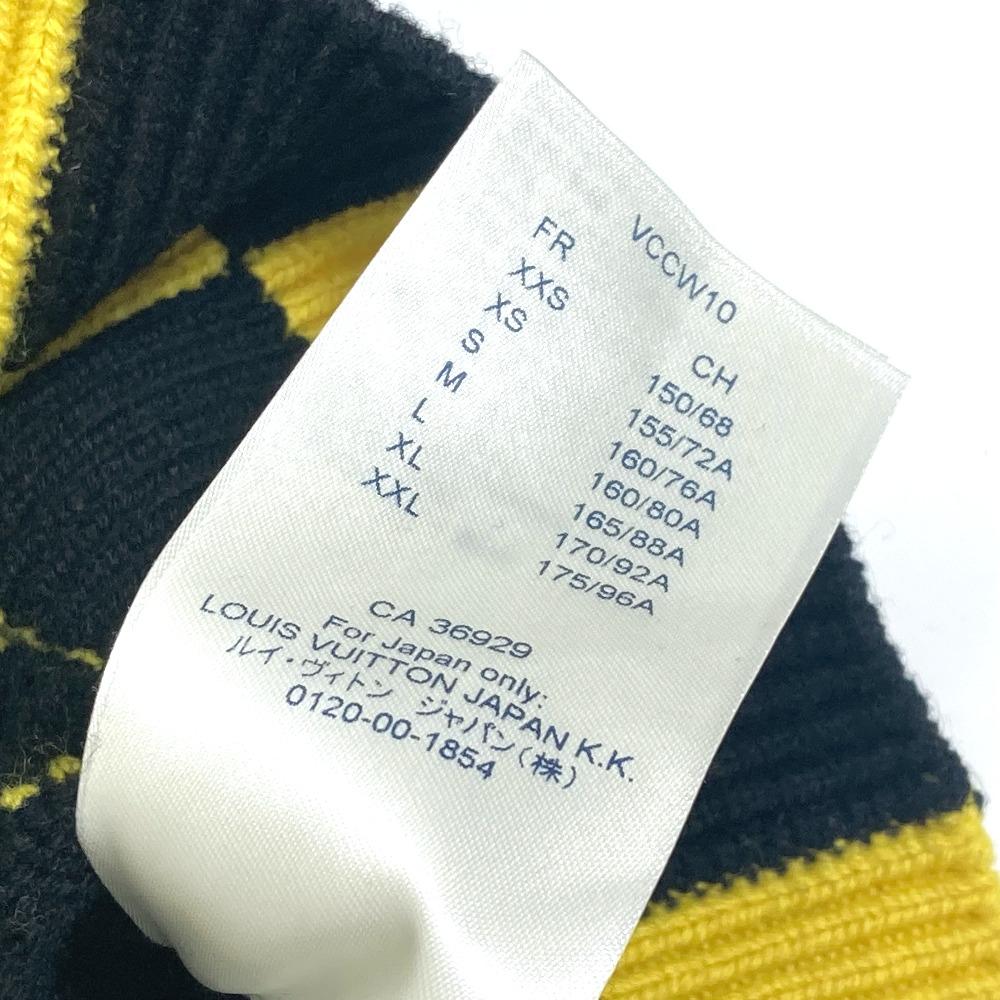 Louis Vuitton Apparel Checkerboard Knit Long Sleeve Sweater Yellow X Black