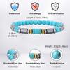 Vnox Retro Imitation Natural Blue Stone Bead Bracelets for Women Men, Elastic String Bracelet Jewelry Trend Bohemian Accessories