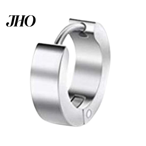 Ear Stud Round Earring Safe Unfading Unisex Stainless Steel Titanium Plated Clip for Shopping Club Daily Wear Hoop