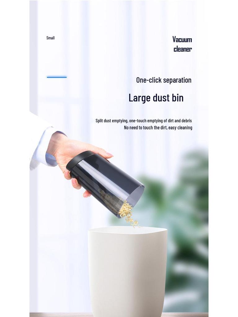 High-Power Handheld Car Vacuum with Wireless Charging, Compact Size, and Strong Suction