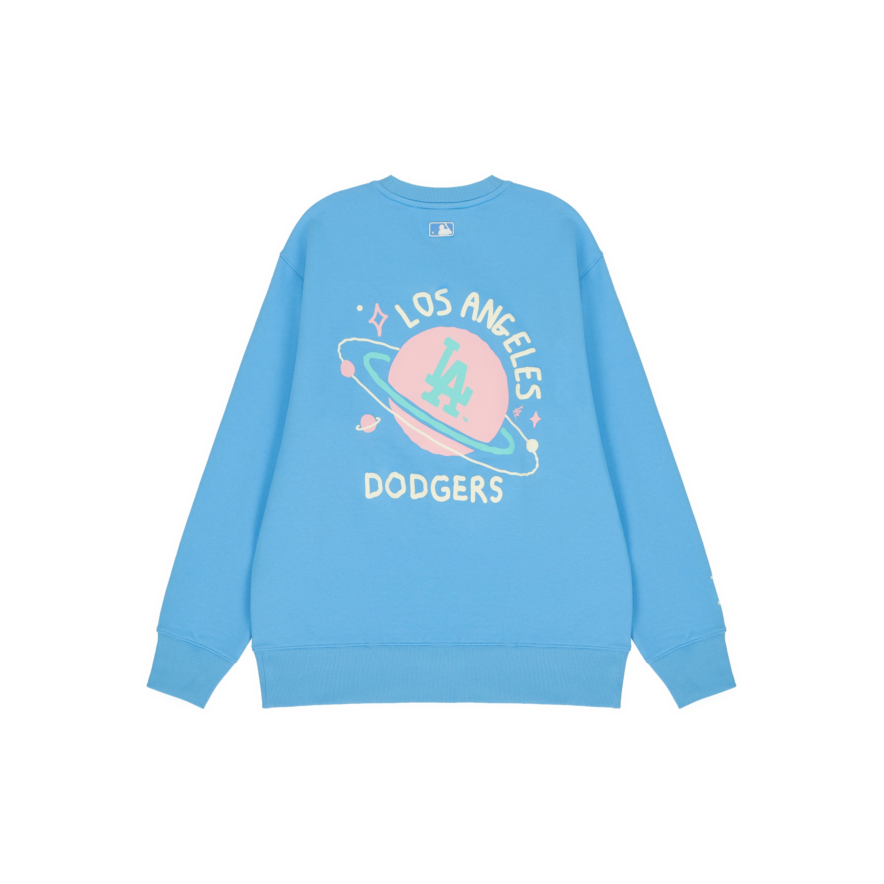 MLB Los Angeles Dodgers Planet Buchstaben-Print Rundhals Langarm Sweatshirt Unisex Sweatshirt Blau 3AMTL0121-07BLS XS white