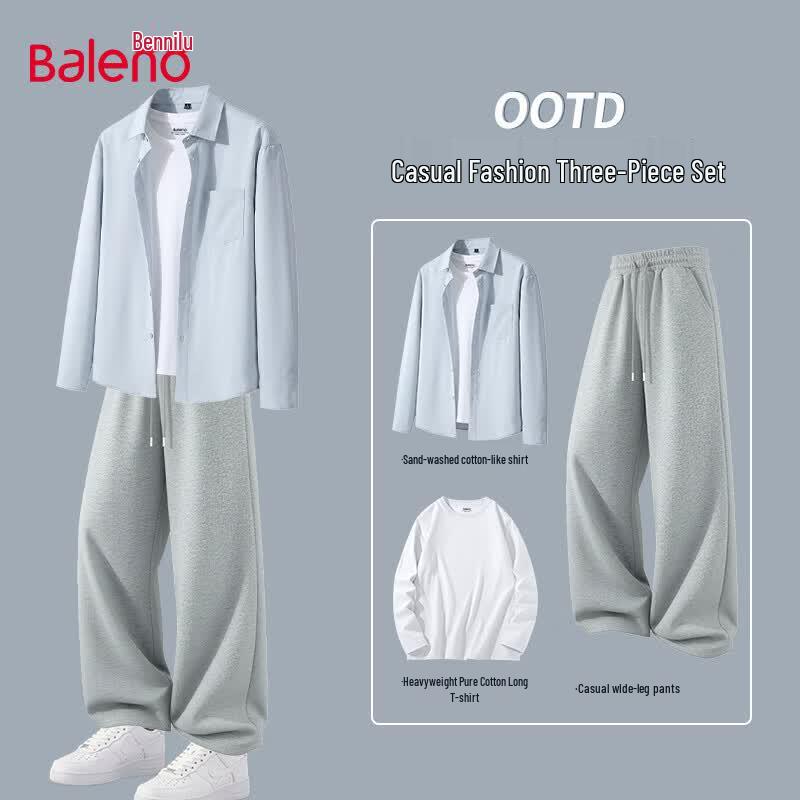 Baleno Erkek Bol Kesim Uzun Kollu 3 Parça Set