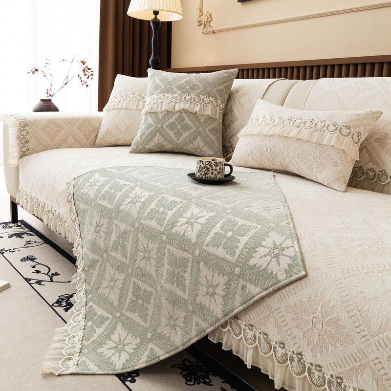 British Style Sofa Cushion, Universal In All Seasons  New Non-Slip Leather Sofa Cover, Light Luxury High-End Cushion