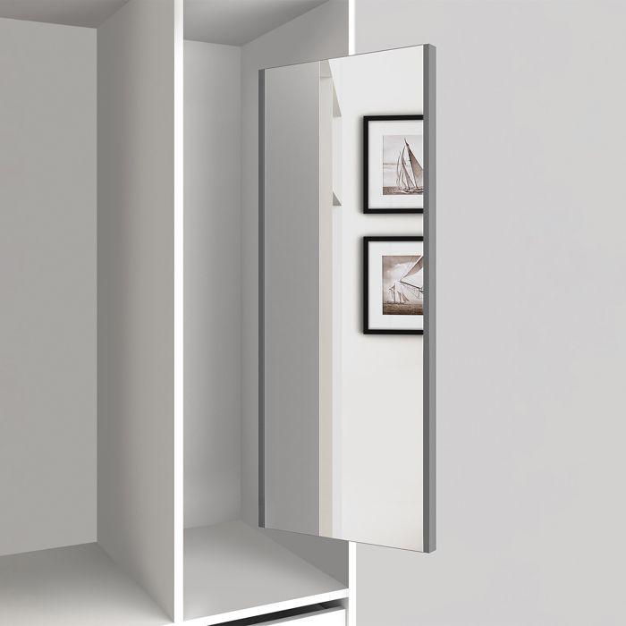 Miroir extractible - EMUCA - Aluminium peint - Installation facile - Dimensions 1000x340mm - Gris métallisé