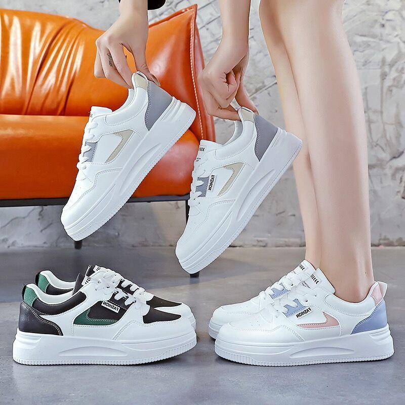 New Women's Shoes Versatile Korean Version Casual Shoes Board Shoes Round Head White Shoes 2025 Platform Sports Shoes Board Shoes Women
