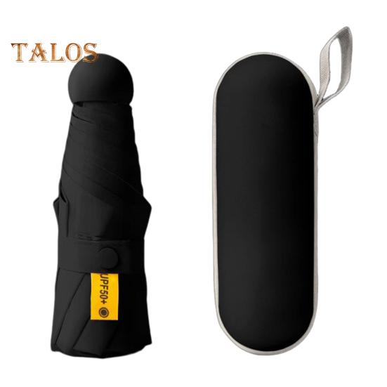 

Дорожный зонт UPF 50+ с 8 усиленными спицами для защиты от УФ-лучей, солнца и дождя, складной карманный мини-зонт с чехлом для сумки-рюкзака чёрный