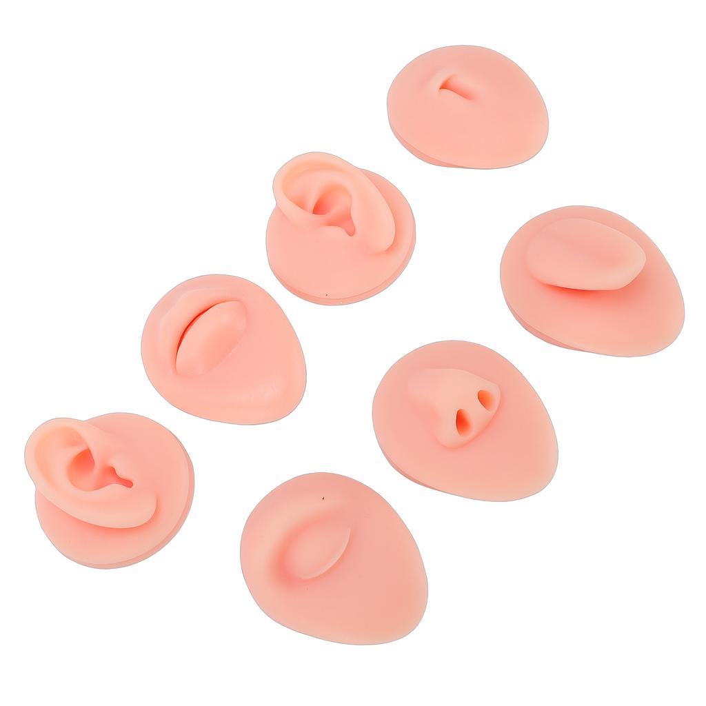 7pcs Silicone Body Parts Tongue Mouth Nose Eye Navel Ear Model Soft Practice Body Parts Kit