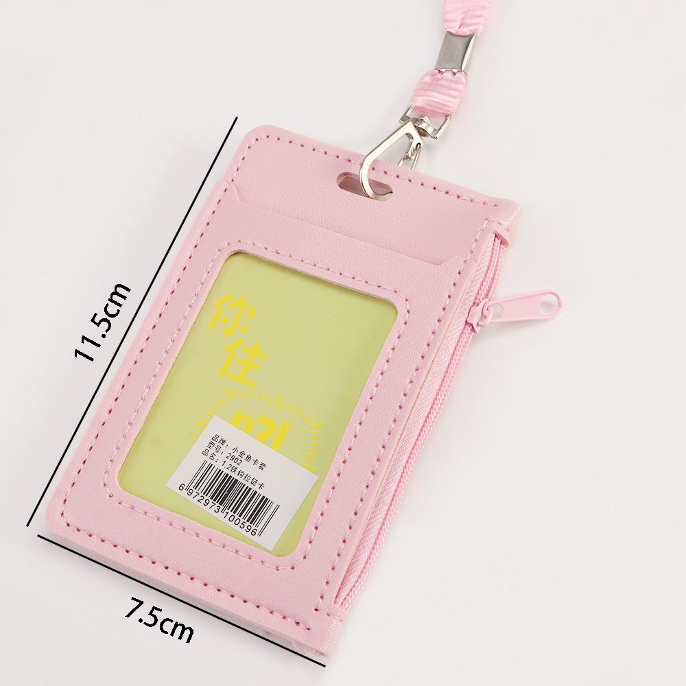 Office Supplies Zipper Coin Purses ID Card Holder ID Holders with Neck Strap Credit Card Holders