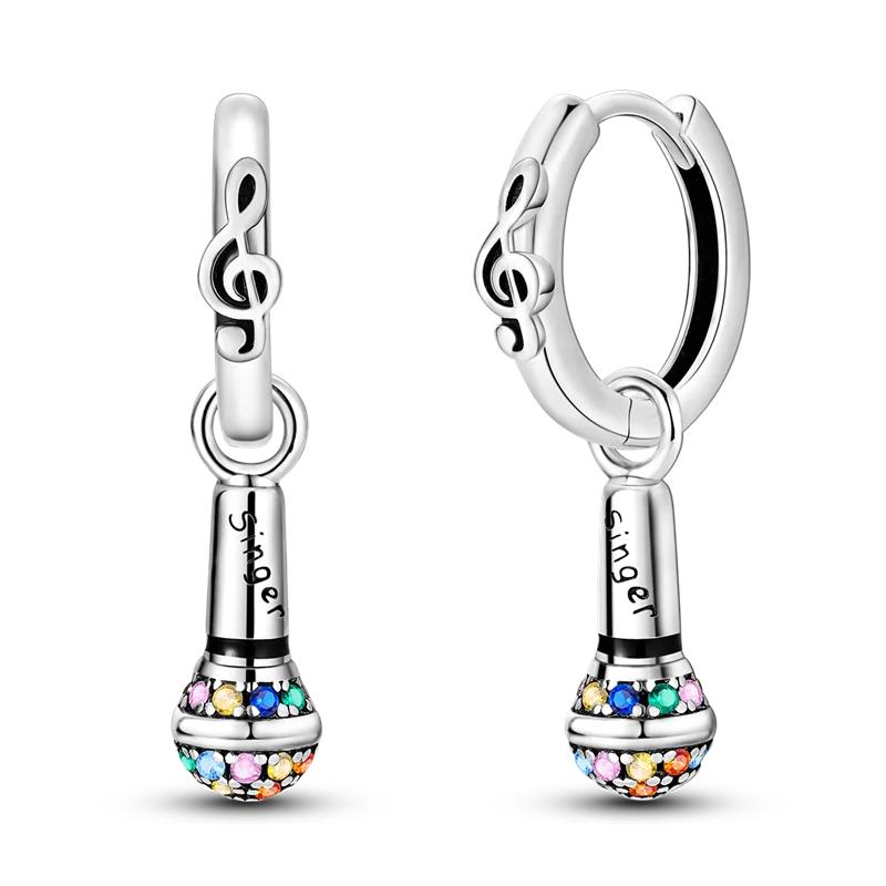925 Sterling Silver Love Feather Moon Star Heart Earrings Fit Original Charms Hoop for Women Girls Stud Earring Jewelry Gifts