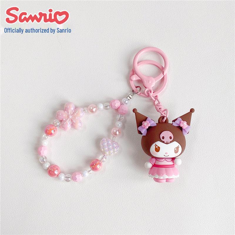 Sanrio Twinkling Cherry Blossom Hello Kitty & Kuromi Pendant Keychain Gift