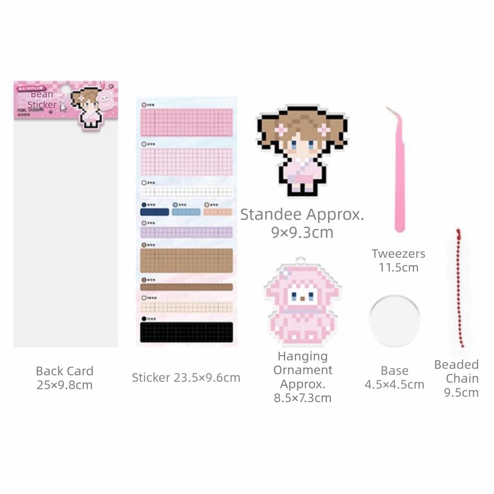 Kreativní akrylový nálepkový přívěsek z korálků Perler Kreslený DIY Pixelový stojánek z korálků Perler Dekorativní přívěsek Stolní ozdoba