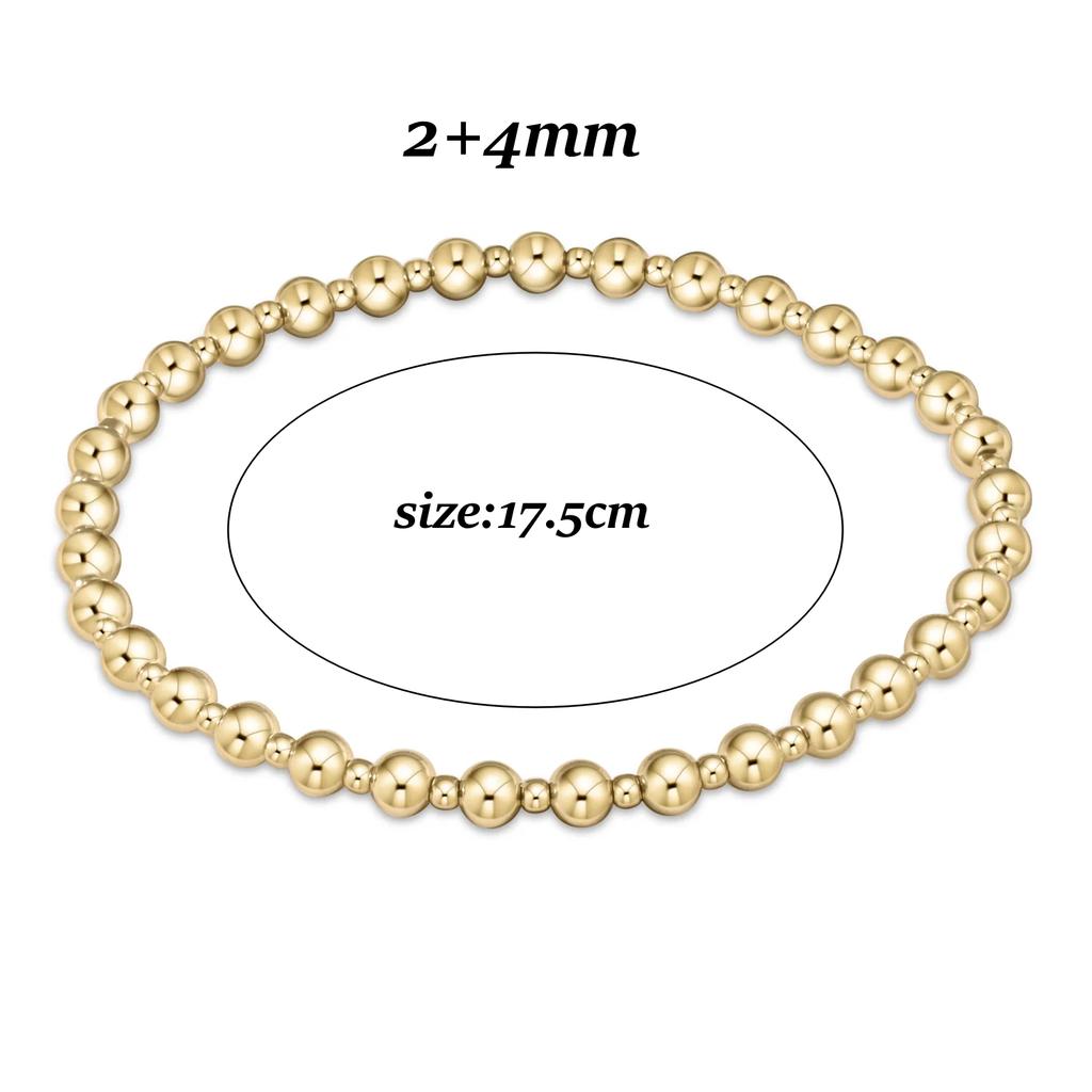 Vlen Bohemian Gold Ball Beaded Bracelet Set Handmade Fashion Chunky Statement Jewelry for Wedding Anniversary Gift