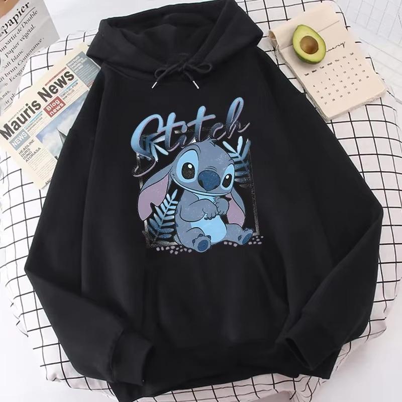 Lilo & Stitch Print Hoodie Cute Cartoon Disney Graphic Sweatshirt Autumn and Winter Men and Women Casual Long-sleeved Jumper Top