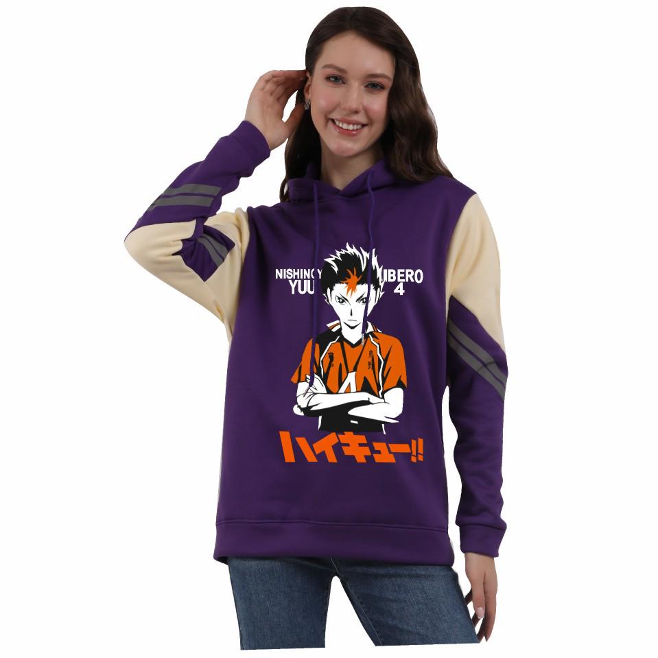 2024 Haikyuu Series Reflective Color Block Hoodie