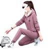 Thick-fabric Padded Long-sleeved Pullover Set - Mid-aged and Elderly Women's Fall and Winter Warm and Fashionable Casual and Sportswear Two-piece Set
